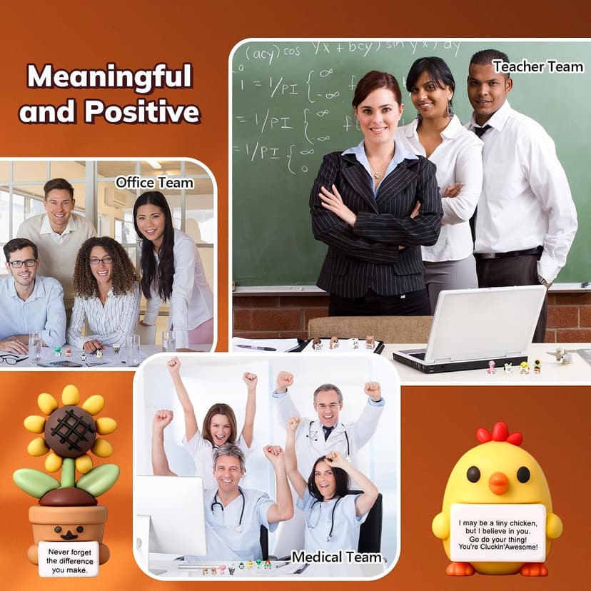 Desktop Ornaments, Christmas, Valentine's, Inspirational Gifts, for Employees, Coworkers, Staff, Teachers, Teams, and Friends Gejoy 16 Pcs Mini Rubber You Rock Figures Positive Gifts, 16 Style Novel B0FQNZSM8V