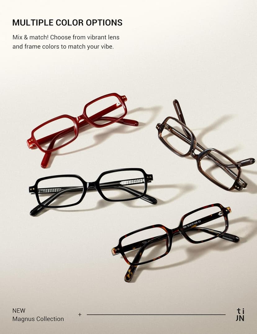 TIJN Magnus Blue Light Blocking Glasses for Women Men,Square Cat Eye Frame Bluelight Glasses for Gaming/Computer/Screen