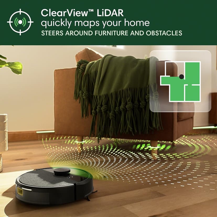 iRobot Roomba 104 Vac Robot Vacuum - Intense Power-Lifting Suction, Smart & Fast Home Mapping, Ideal for Pet Hair, LiDAR Navigation, Multi-Surface Cleaning, Cleans in Neat Rows, Self-Charging