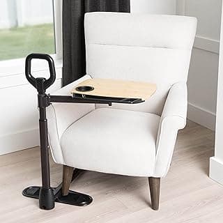 Able Life Tray Table, Adjustable Bamboo TV and Laptop Desk with Ergonomic Stand Assist Safety Handle, Independent Living Aid
