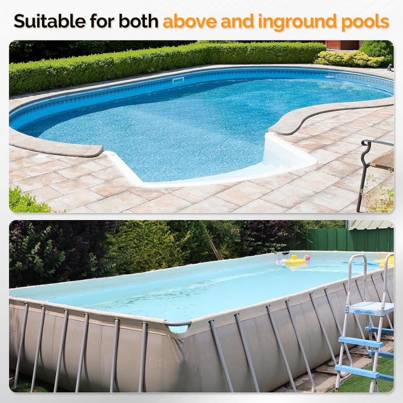 (2025 Upgrade) VINGLI Automatic Suction-Side Pool Vacuum Cleaner, Powerful Wall-Climbing Sweeper for Inground Pools, Includes 39.6ft Tangle-Free Hose (Blue&Gray)