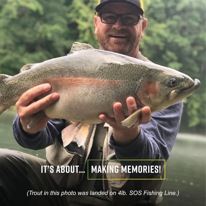 Trout Magnet Trout S.O.S. Fishing Line - 2lb Test, 350 Yard Spool, .16mm Diameter - The Strongest Light Invisible Fishing Line - Made in the USA with Smooth Copolymer for Kink-Free Tangle-Free Fishing