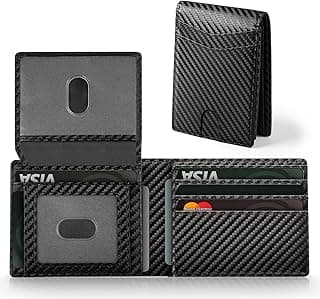 GNDR Wallet For Men RFID Blocking Leather Black Wallets Bifold Carbon Fiber Front Pocket Card Holder Mens Accessories With Gift Box