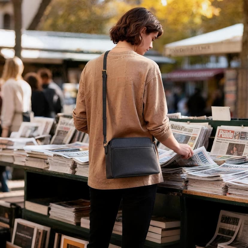 befen Anti-theft Crossbody Bag for Women Geniune Leather, Small Cross Body Shoulder Handbags with RFID Card Slots