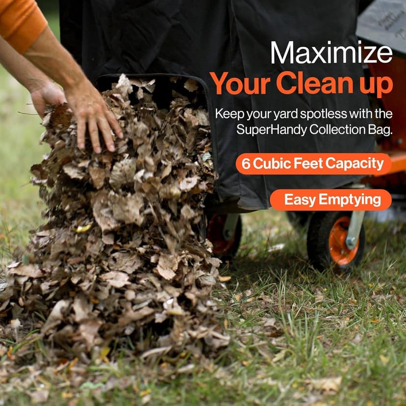 SuperHandy Leaf Vacuum & Wood Chipper – 7HP 209cc Gas Engine, 10:1 Mulch Ratio, 6-Bushel Collection Bag, 13.4" Impeller, Walk-Behind Vacuum Mulcher with Castor Wheels for Lawn & Yard Cleanup