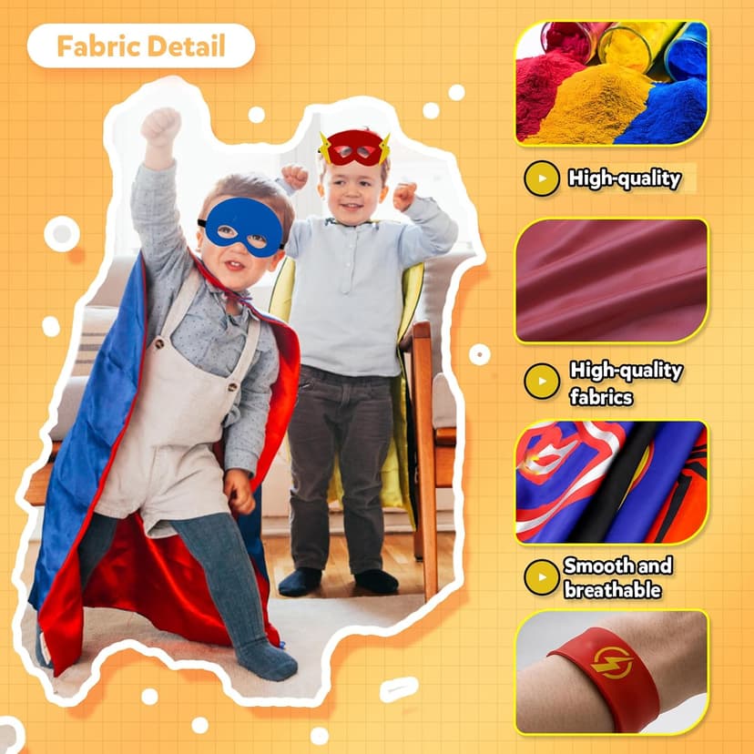 Kids Capes Set and Wristbands Kids Costumes Halloween Christmas Cosplay Dress Up for Boys Girls