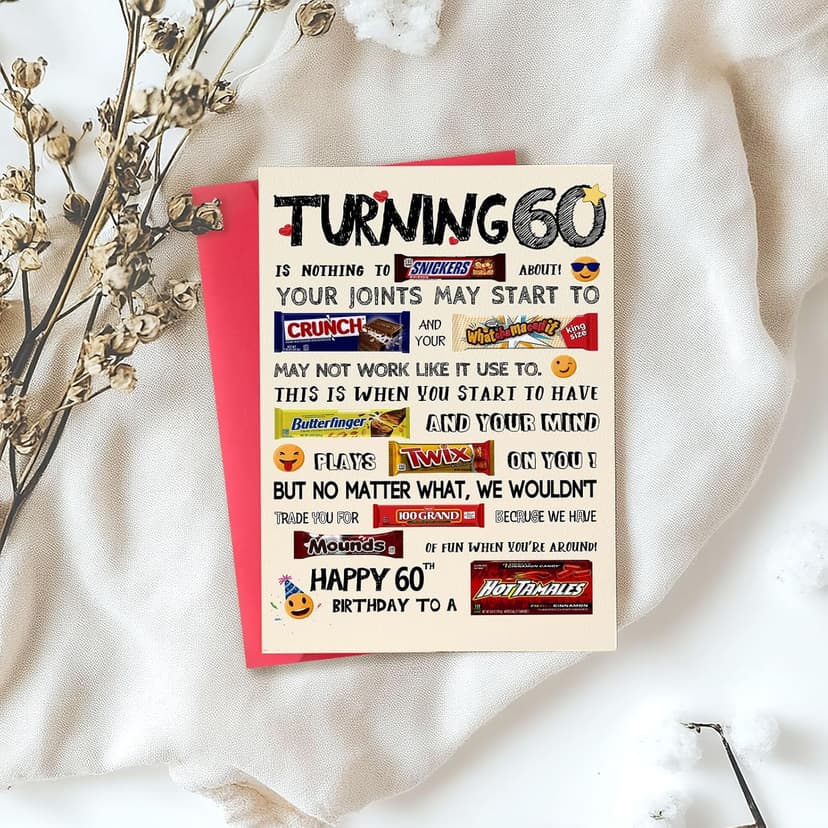 Funny 60th Birthday Card, Happy 60th Birthday Gifts for Women Men, Cool 60 Year Old Birthday Card Gifts for Him Her, Unique 60th Birthday Decorations Ideas for Parents
