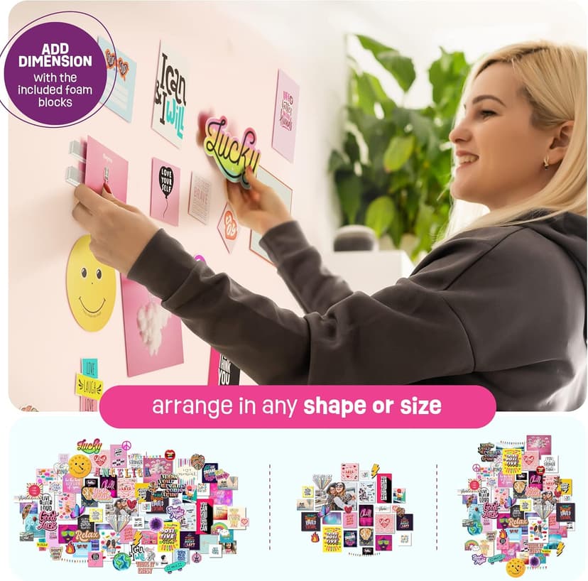 Pretty Me Wall Collage Kit for Teen & Tween Girls - Arts Craft Gift Ideas for Age 11, 12,13, 14, 15, 16 Year Old Girl - Birthday Gifts and Stuff for Teenage Bedroom Decor - Teens Creative Crafts Kits
