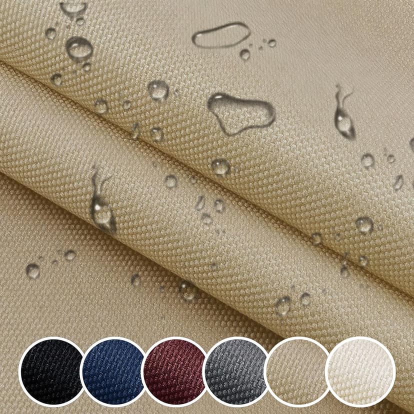 Waterproof Canvas Cloth Fabric by The Yard 60" W 600D Oxford Polyester Upholster Fabric Water Resistant Material for Outdoor Furniture Chair Cushion Cover DIY Sewing (1 Yard, Khaki)