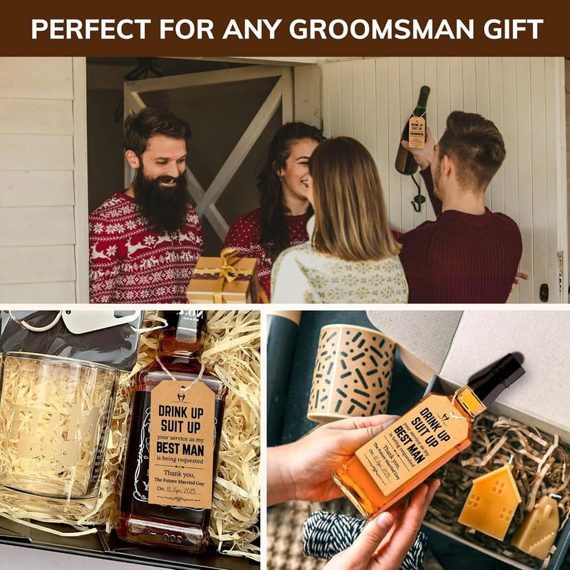 10 tags total, will you be my groomsman ask, best man proposal, wedding party gift, pairs with a gift box STOFINITY Groomsmen Proposal Tags, 8 Groomsman and 2 Best Man Cards B0DJX3NVT5