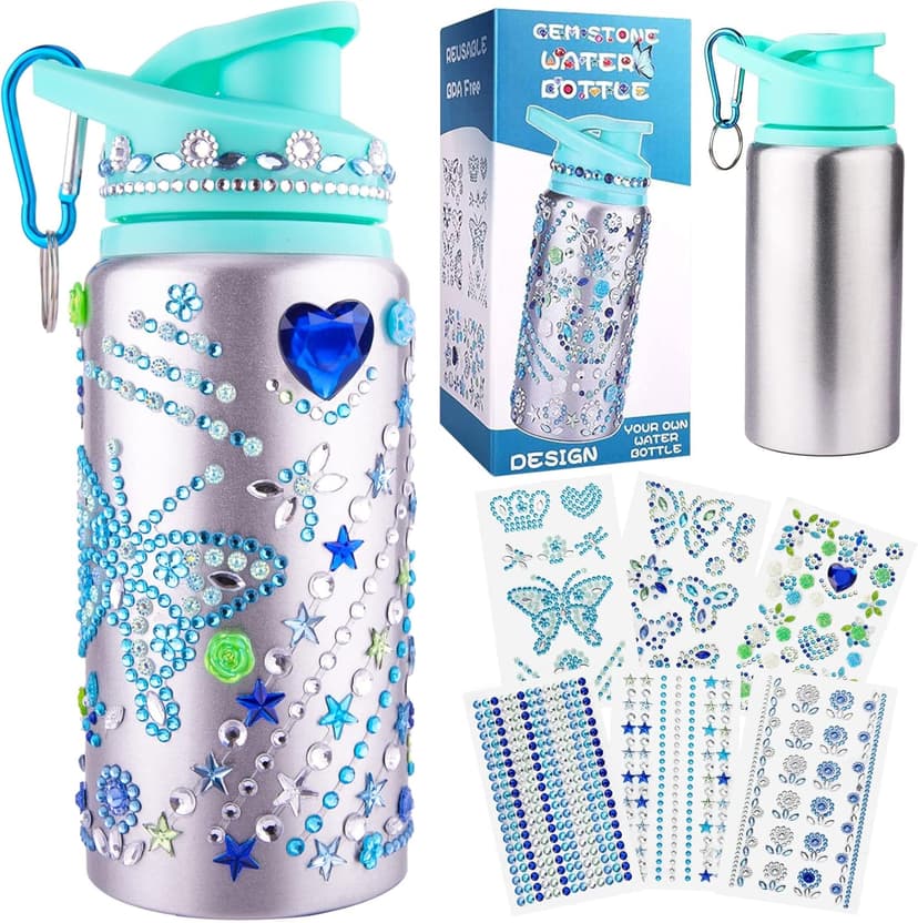 Gifts for Girls, Decorate Create Your Own Water Bottle Kits for Girls, Fun DIY Arts and Crafts Kits Supplies Toys for Kids Ages 4-6-8-10-12, Birthday Gifts Ideas for Girls Back to School Christmas