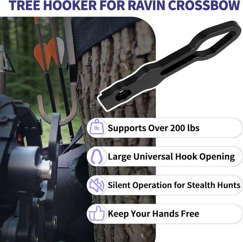 Saddle Quiver Holder Crossbow Hanger, Tree Hooker Compatible with All Ravin Crossbows Models(Except R18), Crossbow Holder for Tree Stand Fit for Ravin Accessories, Hunting Crossbow Accessories