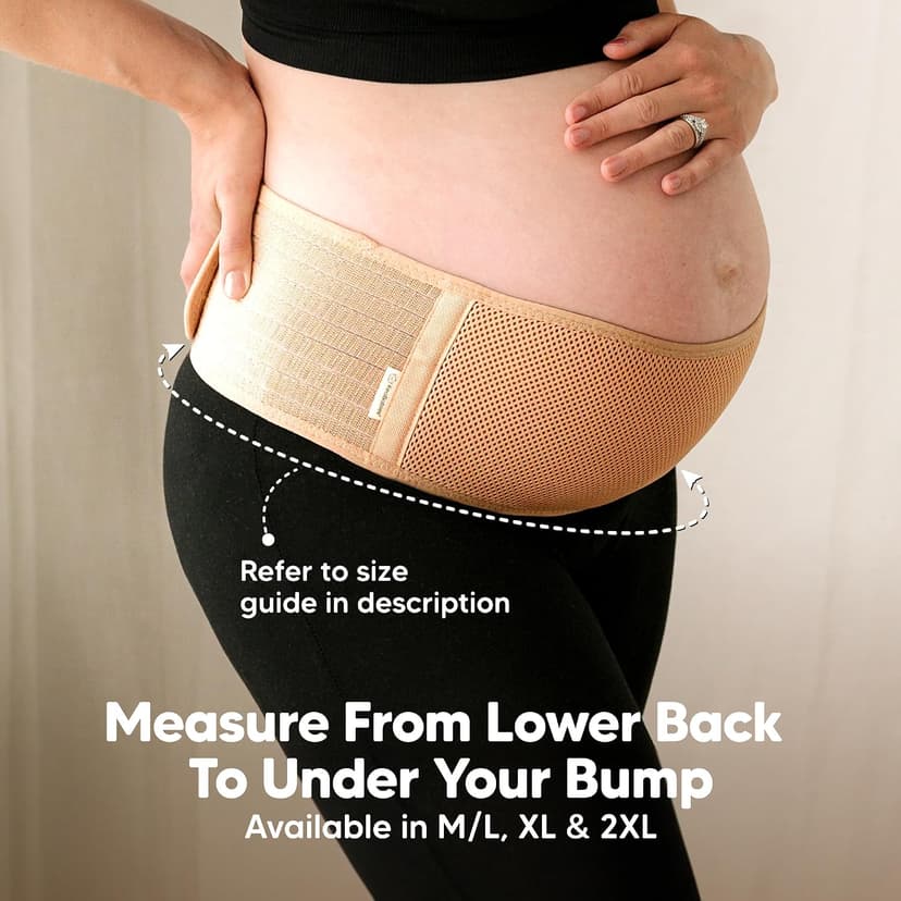 Soft, Breathable, Maternity Belly Support Band, Easy Adjustable Maternity Belt for Back, Pelvic Support, Comfortable KeaBabies Pregnancy Belly Bands for Pregnant Women,1pk (Classic Ivory, M/L) B07Z4W4KZB