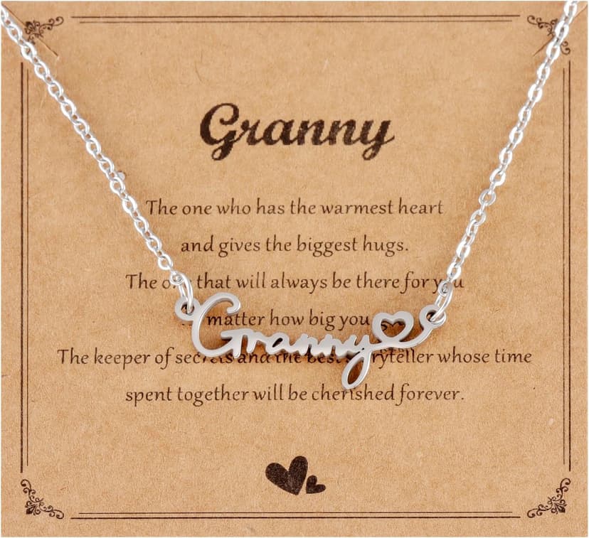 Granny Necklace Gifts for Women from Grandkids Granddaughter Happy Birthday Granny Gifts B0GVSGNRJV