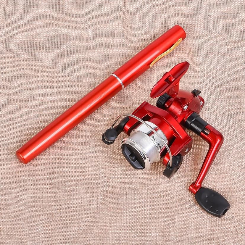 BBASILIYSD Pen Fishing Rod Kit,Pocket Size Fishing Rod,Mini Pocket Telescopic Rod with Spinning Reel,Portable Collapsible Telescopic Fishing Pole,Fishing Rod Reel Combo Kit for Saltwater Freshwater
