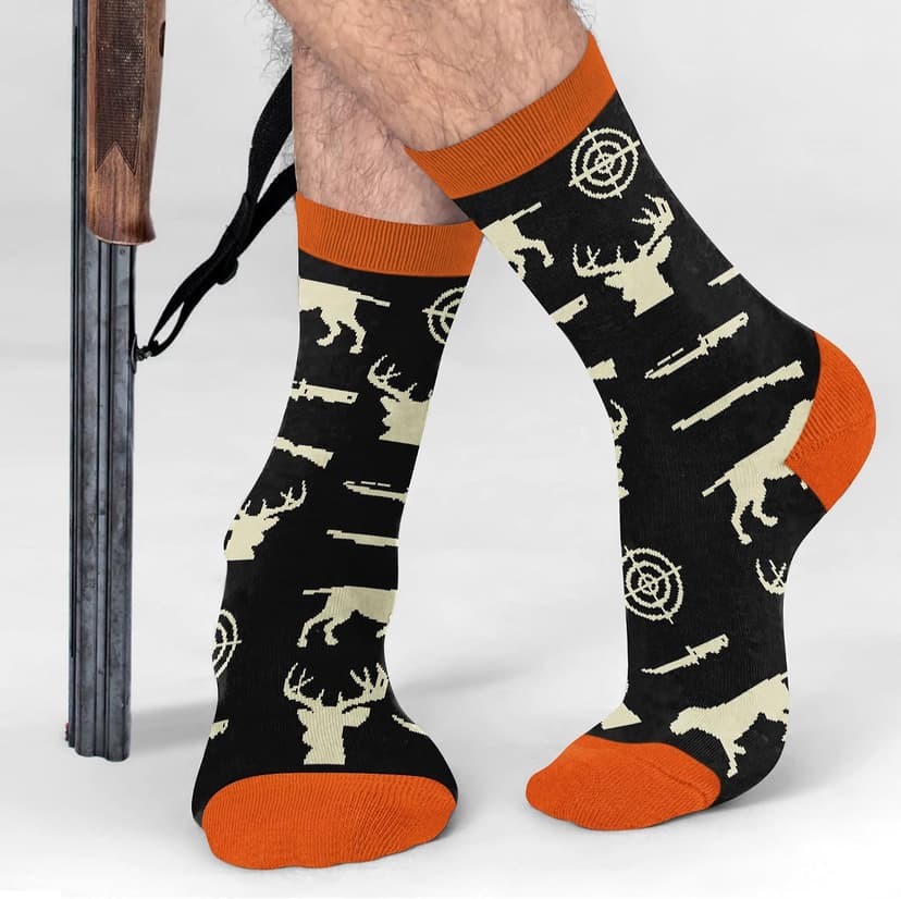Hunting Accessories for Men, Dad - Funny Deer & Duck Hunting Socks - Stocking Stuffers, Christmas Gift B0GCCP51NT