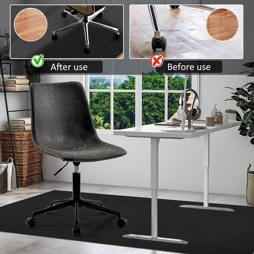 Office Chair Mat for Hardwood Floor & Tile Desk Mat for Rolling Chairs Protect Hardfloor Desk Area Rug for Workstations, Durable Chair Mat for Home and Office Use (Black, 36X48 in)
