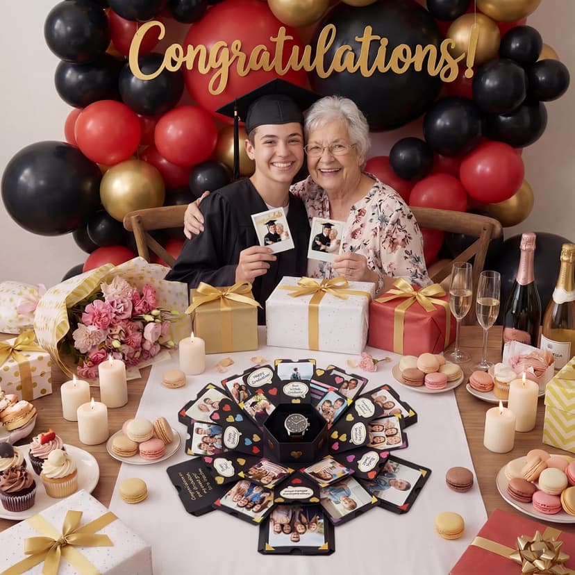 Picture Pop up Love Box Gift, Set with Scrapbooking Accessories Creative Photo, Album Gifts for Anniversary Wedding KOOGEL Explosion Gift Box DIY Exploding Photo Album Preassembled Surprise B07Q3VH41X