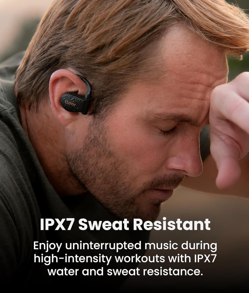 Cleer ARC 4 Plus Open Ear Earbuds,True Wireless Bluetooth Earphones with Dolby Audio and Head Tracking, Earhook Earbuds with 34H Playtime, IPX7 Waterproof Sports Headphones for Workout, EQ, Black