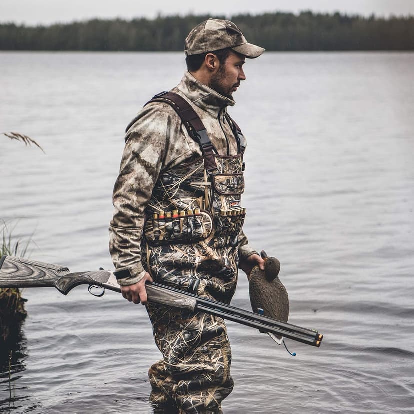 HISEA Hunting Waders for Men with 600G Insulated Boots, 4.5mm Neoprene Waterproof, Bootfoot Chest Wader Fishing Duck Hunting