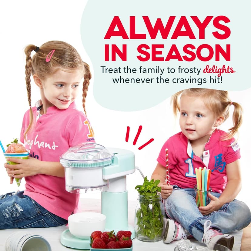 Dash Shaved Ice Maker - Frozen Dessert Maker for Snow Cones, Slushies, Cocktails & More - Easy to Use & Clean - Space-Saving Design - Aqua