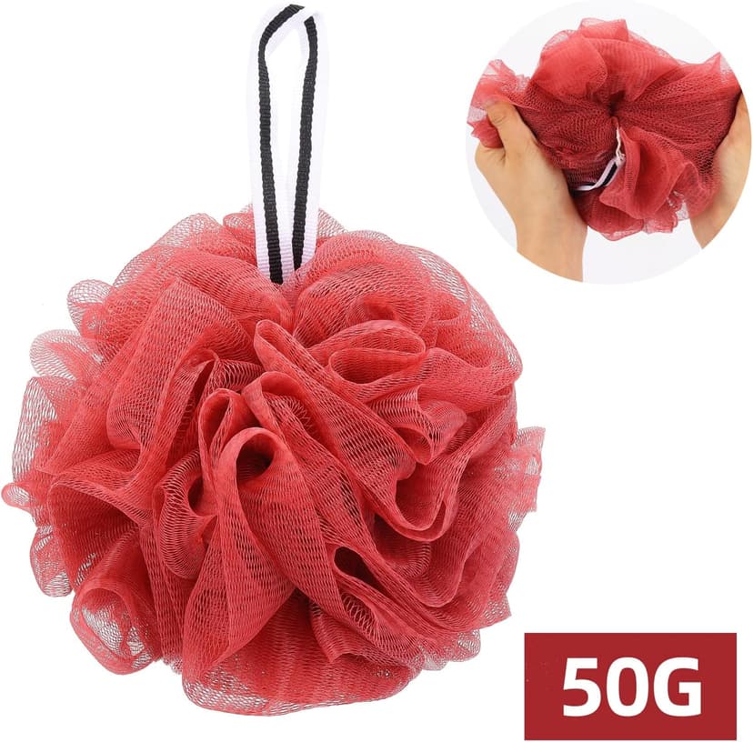 4 Pack Bath Sponge, Bath Shower Loofahs Mesh Pouf Sponge Body Scrubber Exfoliator Scrubber - 50g/Piece