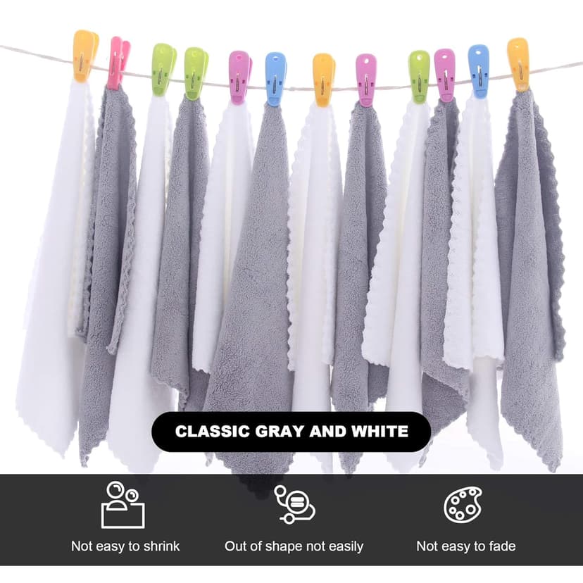 MOONQUEEN Microfiber Facial Cloths Fast Drying Washcloth 12 Pack - Premium Soft Makeup Remover Cloths - Highly Absorbent