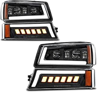 Z-OFFROAD LED Headlights Assembly DOT Approved with DRL Turn Signal Hi/Low Sealed Beam Side Marker Compatible with 2003-2006 Chevy Silverado Avalanche