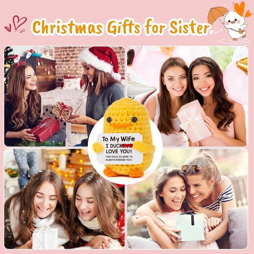 MBL Sister Gifts for Birthday Mothers Day - Handmade Funny Cute Small Duck Present for Sisters Sis Big Little Sister Graduation Christmas Stocking Stuffers