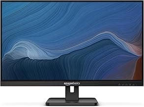 Amazon Basics IPS Monitor 75 Hz Powered with AOC Technology FHD 1080P HDMI, Display Port and VGA Input VESA Compatible Built-in Speakers for Office and Home, 27 in, Black