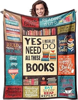 Book Lover Blanket Gifts for Book Lovers - I Really Do Need All These Books Soft 50" X 60" Soft Throw Blanket - Christmas Books Themed Presents for Readers