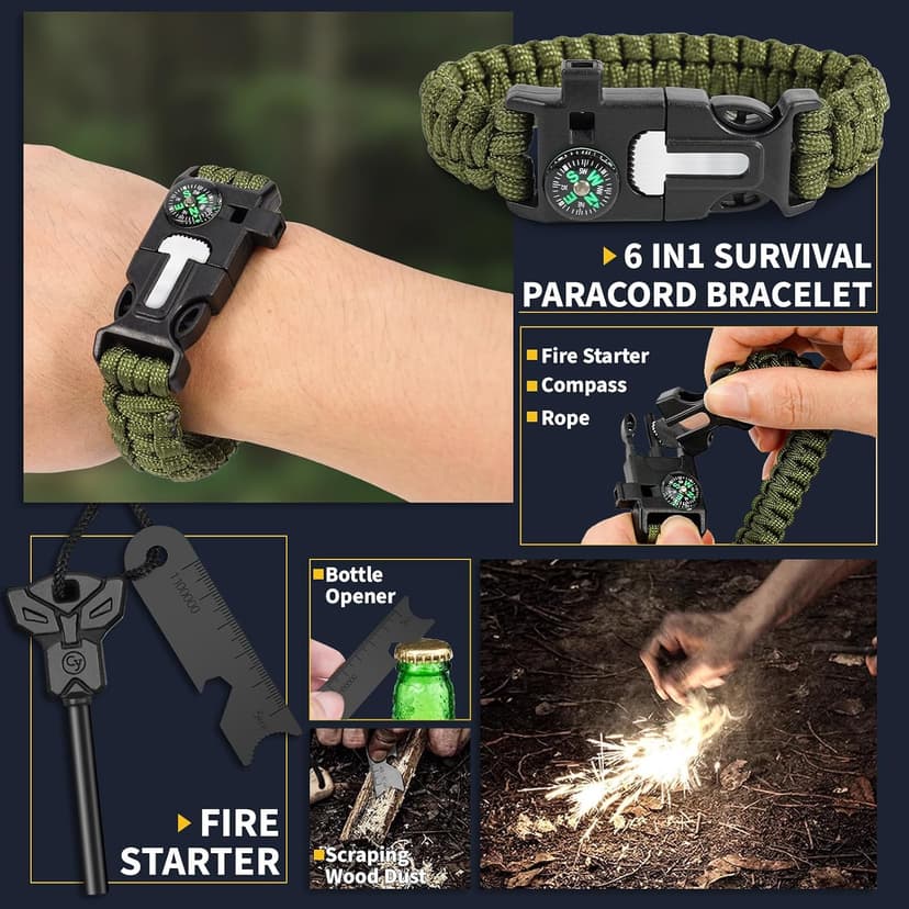 Gifts for Men Him Dad, Survival Kits and Equipment 14 Pcs, Christmas Stocking Stuffers, Anniversary Birthday Gifts for Husband Boyfriend Guy, Camping Essentials, Cool Gadgets for Men B0CFFJGVHX