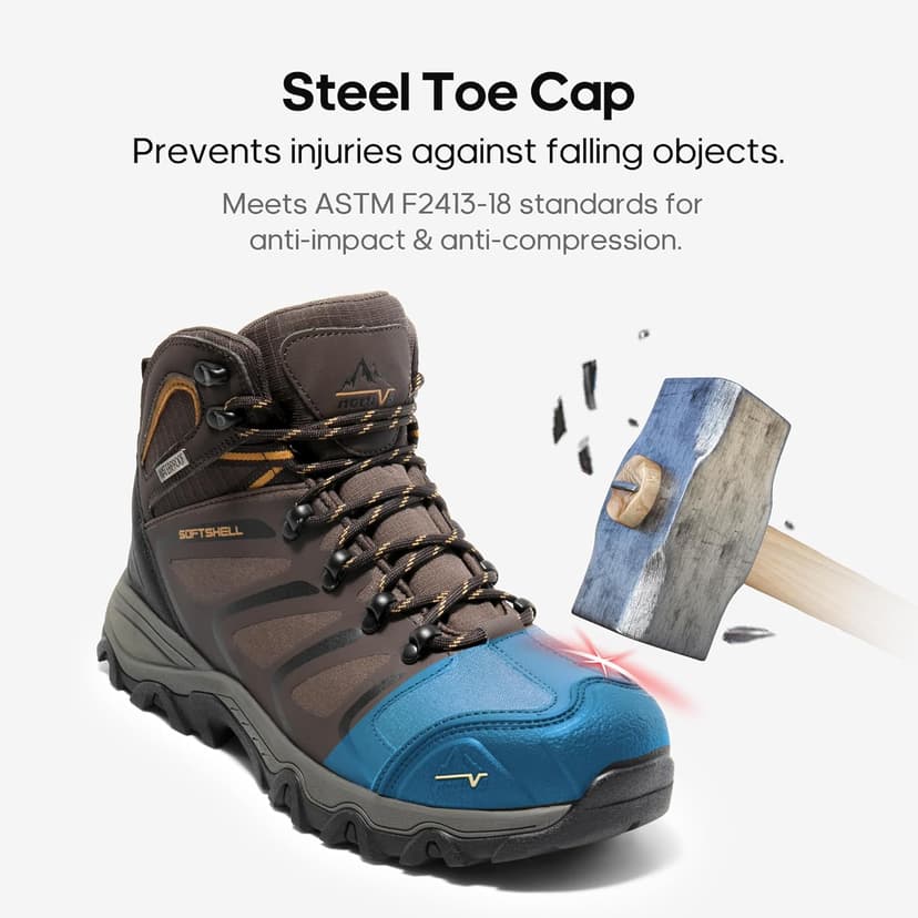 NORTIV 8 Men's Waterproof Steel Toe Work Boots