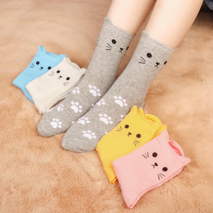 Jeasona Women's Cat Socks Cat Gifts Cute Animal Socks Dog Owl Gifts for Women