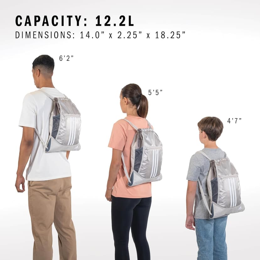 adidas Alliance Sackpack – Drawstring Backpack for Sports, Small Gym Bag