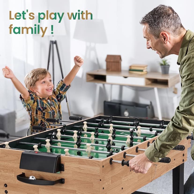 10-in-1 Foosball Table, 48" Combo Game Table - Ping Pong, Air Hockey, Pool, Soccer - All-in-One Game Table with Accessories for Indoor Outdoor Game Rooms and Family Game