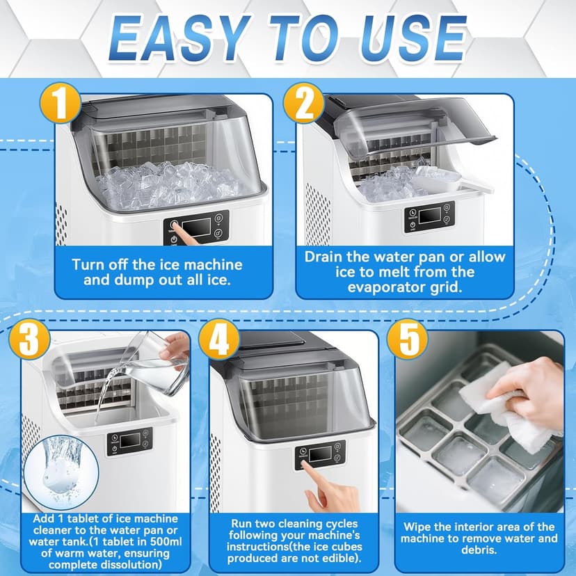 Ice Machine Cleaner Tablets Descaler (36 Pack) – Portable Ice Maker Cleaner, Nickel Safe Scale Remover Compatible with Countertop and Nugget Ice Maker, Remove limescale, Odor-Free, Crystal Clear Ice