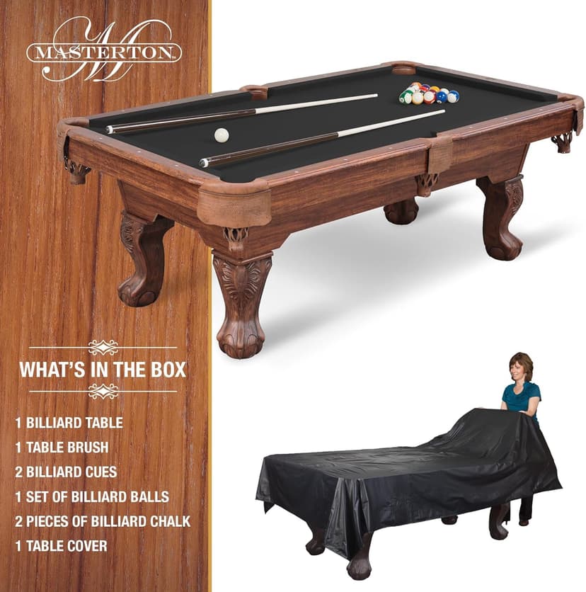 EastPoint Sports Masterton 2.0 Billiard Bar-Size Pool Table 87 Inch - Perfect for Family Game Room