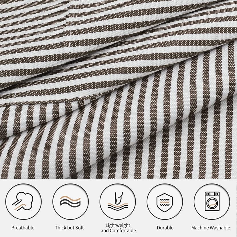 NLUS 2 Pack Kitchen Cooking Aprons, Adjustable Bib Soft Chef Apron with 2 Pockets for Men Women(Black/Brown Stripes) B08F79GXXM