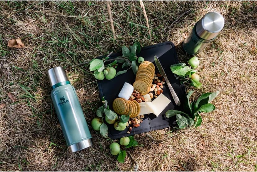 Stanley Classic Legendary Vacuum Bottle 20 oz | Wide Mouth with Leakproof Cup Lid | Keep Drinks Hot or Cold | Packable for Travel | Insulated Stainless Steel Thermos | BPA-Free | Hammertone Green