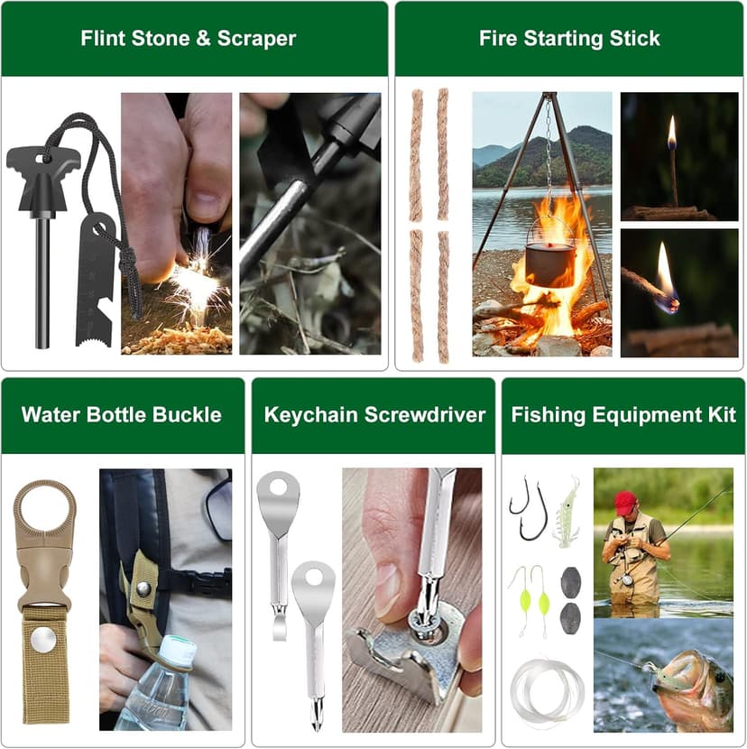Gifts for Men Dad Christmas Husband Teenage Boy, Survival Kit 28 in 1, Survival Gear Tool Emergency Tactical Equipment Supplies Kits for Families Outdoors Camping Hiking Adventures B09DPFD2DP
