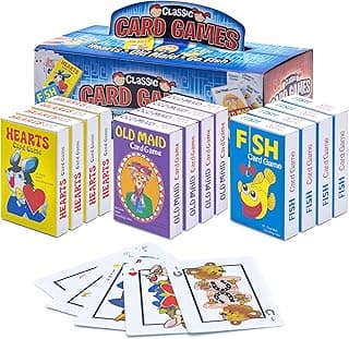 Kids Card Games Bulk – 12 Pack Classic Card Games for Kids Ages 4-9, Multi Pack Set Includes: Hearts, Go Fish, & Old Maid Playing Cards for Family Game Night, Party Favors & Classroom Prizes