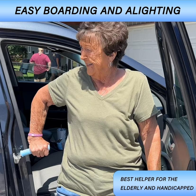 2 Pack Car Door Handle for Elderly Car Handle Assist Portable Vehicle Support Handle for Easy Sit to Stand Assistance Auto Cane for Seniors and Handicapped Supports Up to 450 Pounds