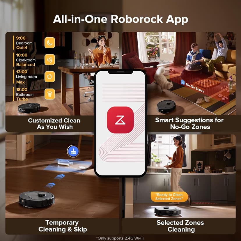 roborock QV 35S Robot Vacuum and Mop, All-in-one Vacuum Cleaner, 10,000Pa Powerful Suction, Self Emptying & Refilling, Self Mop Washing & Air Drying, Anti-Tangle Brushes for Home, Pet Hairs, Black