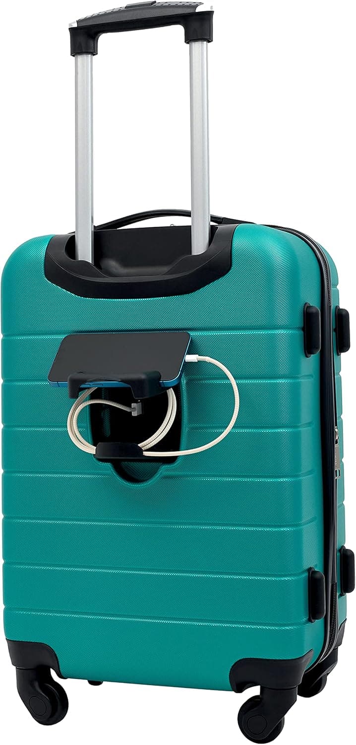 Wrangler Smart Spinner Hardside Luggage, 2 Piece Set, Teal