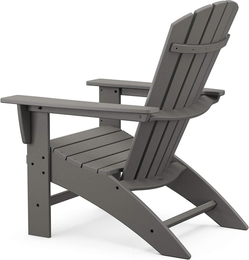 Polywood Nautical Curveback Adirondack Chair, HDPE Outdoor Patio Furniture for Deck, Pool, Garden, Made in USA