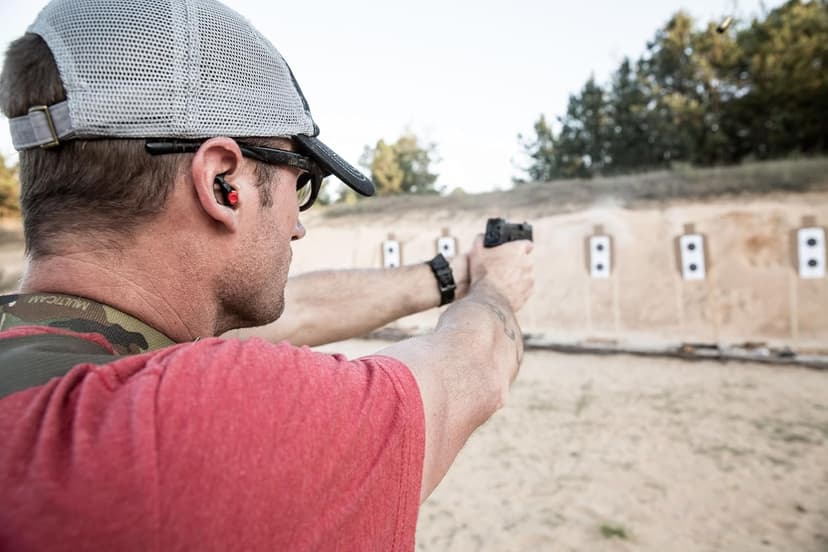 SureFire EP4 Sonic Defenders Plus filtered Earplugs, triple flanged design, reusable, Black, Medium