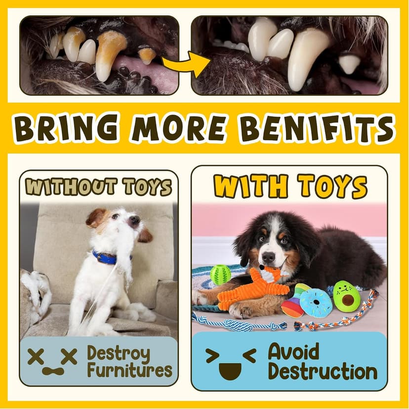 Zeaxuie 9 Pack Luxury Puppy Toys for Teething Small Dogs, Puppy Chew Toys with Cute Squeaky Dog Toys, Ball and More Rope Dog Chew Toys B094XG29MW