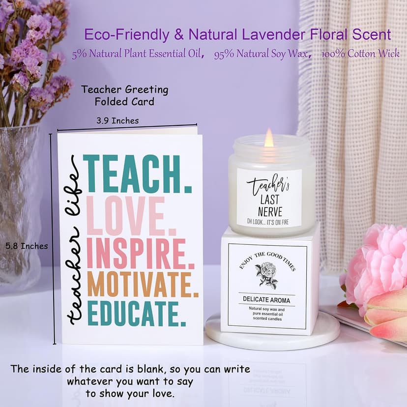 Teacher Appreciation Gifts for Women, End of Year Thank You Gifts for Teachers Basket Set of 5