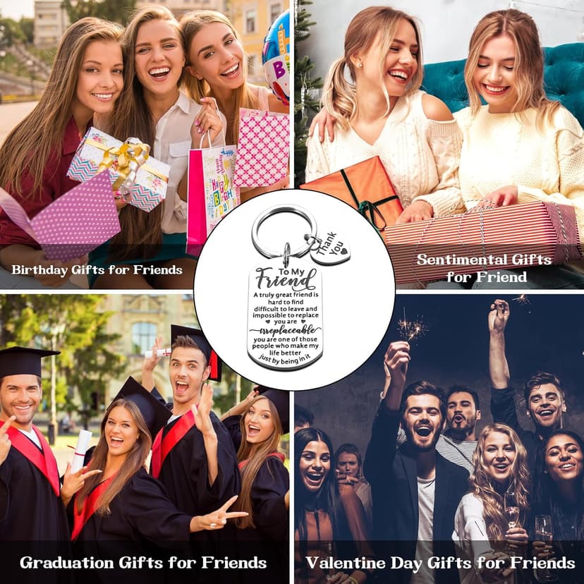 Gift for Best Friend Women Men Friendship Gift for Him Her Christmas Birthday Graduation Gifts for Friends Sentimental To My Friend Keychain Thank You Gifts Bestie